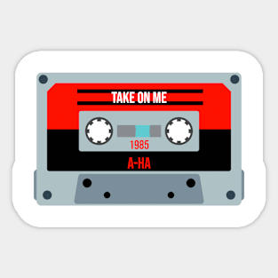 Take On Me Classic Retro Cassette Sticker